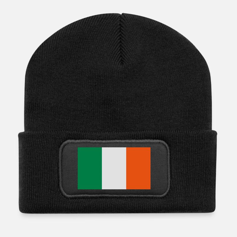 flag_ireland_eire_irish - Recycelte Patch Beanie - Schwarz