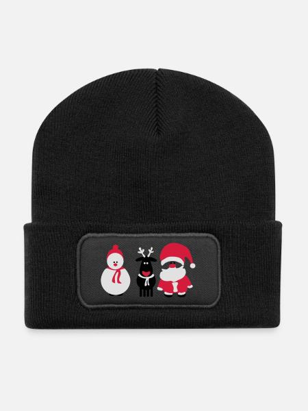 christmas crew 3 - Recycled Patch Beanie - black