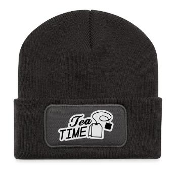 tea_time__f2 - Recycelte Patch Beanie - Dunkelgrau - Vorne