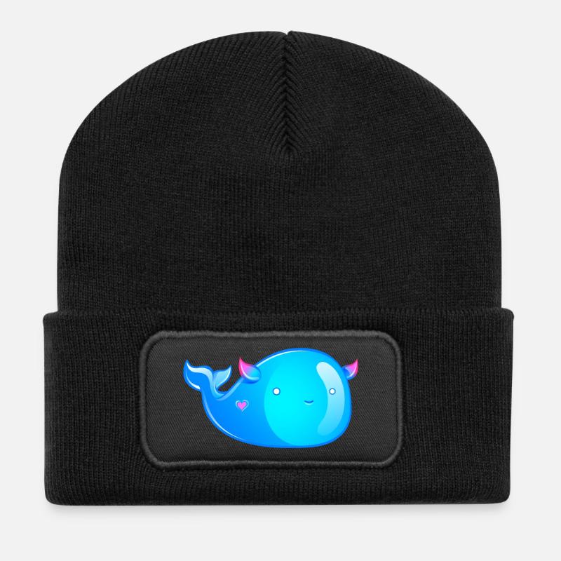 Golima la baleine volante - Beanie recyclé à patch - noir