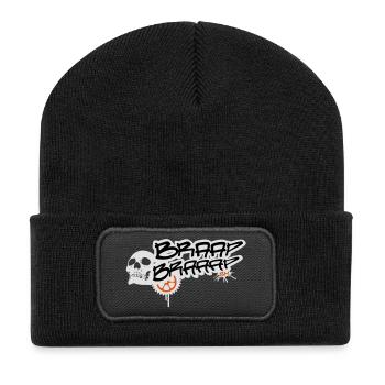 BRAAP BRAAAP MACHINE SKULL - Recycelte Patch Beanie - Schwarz - Vorne