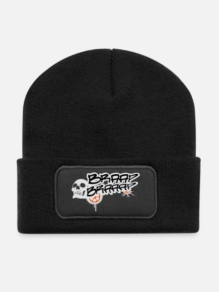 BRAAP BRAAAP MACHINE SKULL - Recycelte Patch Beanie - Schwarz