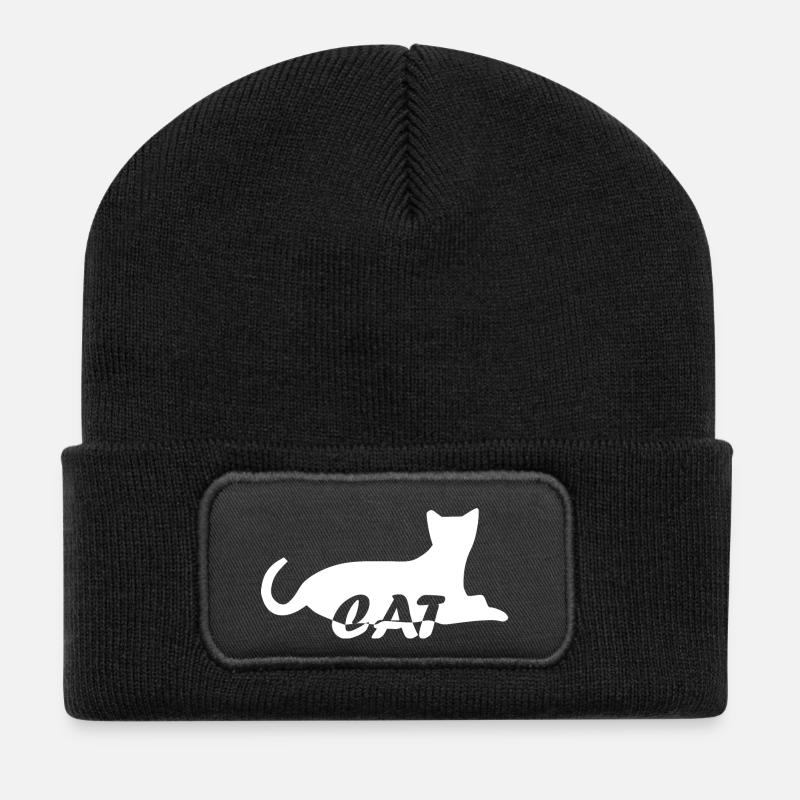 Cat Cat Cat Cat Cat Cat Pussy - Recycled Patch Beanie - black