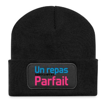 Un repas absolument parfait - Beanie recyclé à patch - noir - Devant