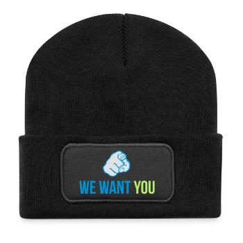 we want you - Recycled Patch Beanie - black - Front