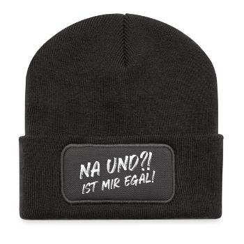 Na und Ist mir egal - Recycelte Patch Beanie - Dunkelgrau - Vorne