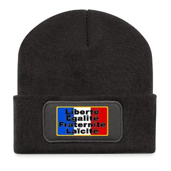 France Drapeau et devise - Beanie recyclé à patch - charbon - Devant