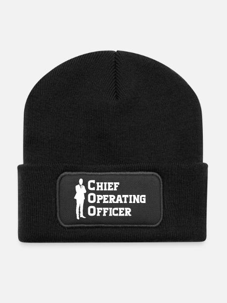 COO - Chief Operating Officer - Beanie recyclé à patch - noir