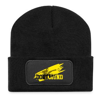 Fussball Dortmund - Recycelte Patch Beanie - Schwarz - Vorne