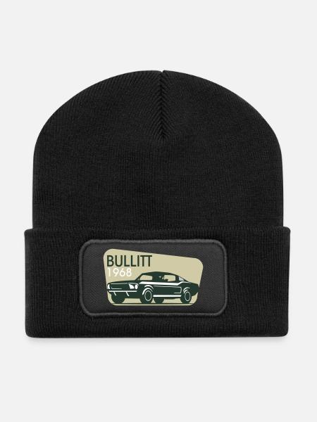 Oldtimer 1968 Auto Retro - Recycelte Patch Beanie - Schwarz