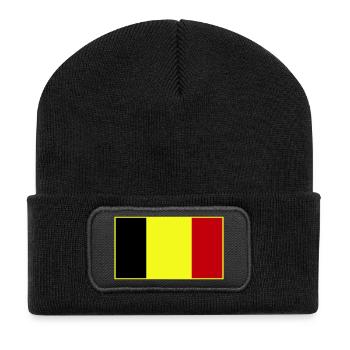 Anpassbare dreifarbige Flagge - Recycelte Patch Beanie - Schwarz - Vorne