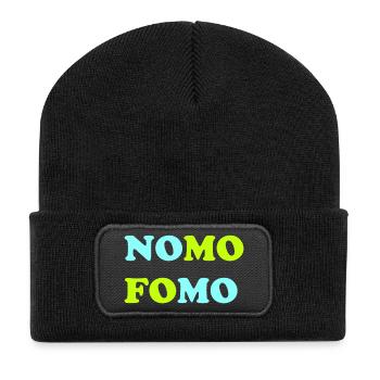FOMO Peur de manquer quelque chose - Beanie recyclé à patch - noir - Devant