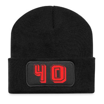 40 ANS. 40e ANNIVERSAIRE. ANNIVERSAIRE 40 ANS. 40 - Beanie recyclé à patch - noir - Devant
