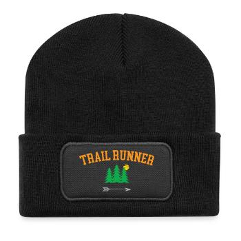 Coureur de sentier - Beanie recyclé à patch - noir - Devant