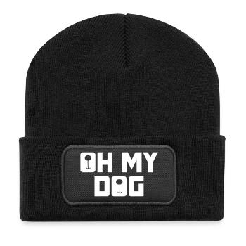 Oh my Dog Hundeliebe Fell Schnauze Fan Tierliebe - Recycelte Patch Beanie - Schwarz - Vorne