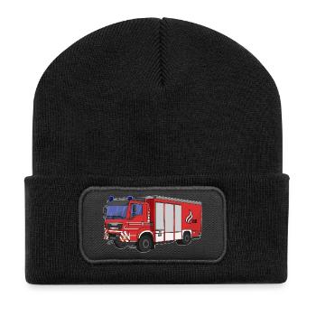 Véhicule de sauvetage de camions de pompiers - Beanie recyclé à patch - noir - Devant