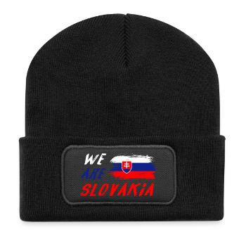 Wir sind Slowakei - Recycelte Patch Beanie - Schwarz - Vorne