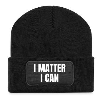 I matter, I can - Beanie recyclé à patch - noir - Devant