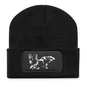 Papillon "Black Edition" - Recycelte Patch Beanie - Schwarz - Vorne