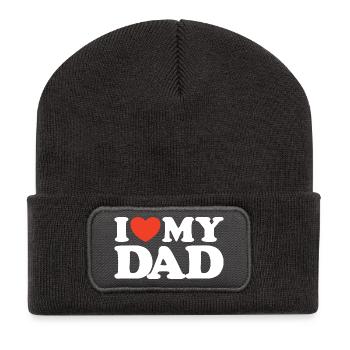 I love my Dad Herz Shirt - Recycelte Patch Beanie - Dunkelgrau - Vorne