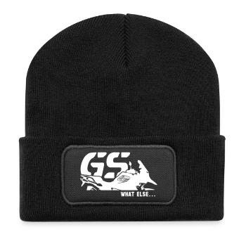 Biker Motorradfahrer Geschenk Boxermotor - Recycelte Patch Beanie - Schwarz - Vorne