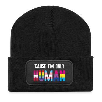 Mois de la fierté LGBT - Parce que je ne suis qu’un être humain - Beanie recyclé à patch - noir - Devant
