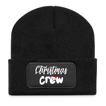 Weihnachtscrew Familie 2024 - Recycelte Patch Beanie - Schwarz - Vorne