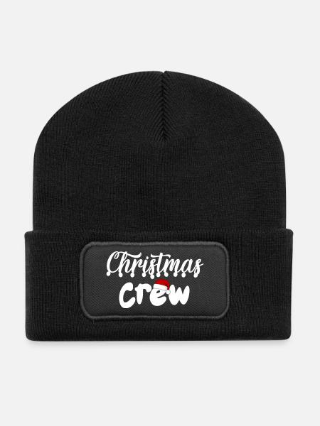 Weihnachtscrew Familie 2024 - Recycelte Patch Beanie - Schwarz
