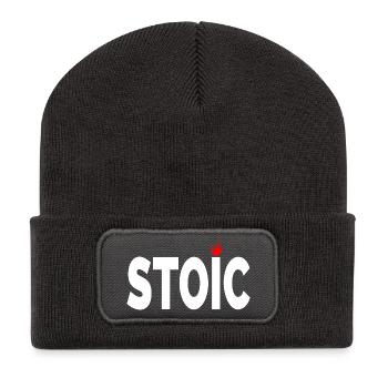 Stoic being stoic typographic artwork - Recycled Patch Beanie - dark grey - Front