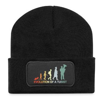 Entwicklung eines Tubisten - Recycelte Patch Beanie - Schwarz - Vorne