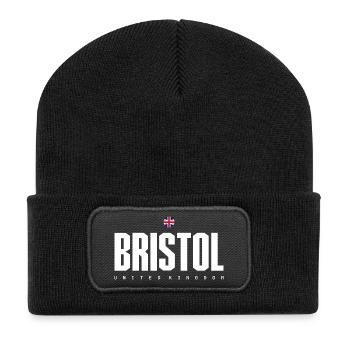Bristol UK Block-Wortmarke - Recycelte Patch Beanie - Schwarz - Vorne