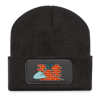 Wand Ein gemeinsamer Nagel und Kelle - Recycelte Patch Beanie - Dunkelgrau - Vorne