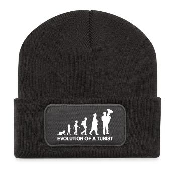 Development from child to tuba player - Recycled Patch Beanie - dark grey - Front