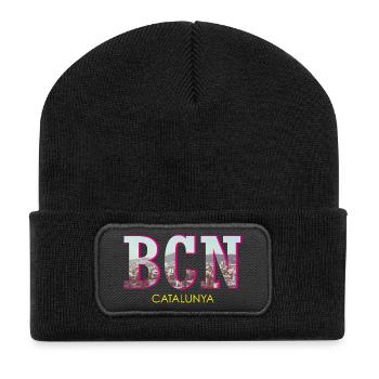 Barcelona Catalunya - Recycelte Patch Beanie - Schwarz - Vorne