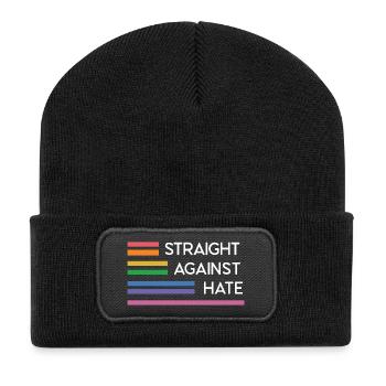 LGBT Pride Month - Direkt gegen Hass - Recycelte Patch Beanie - Schwarz - Vorne