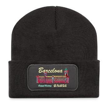 Barcelona, A. Gaudí, Casa Vicens, Spain - Recycled Patch Beanie - dark grey - Front
