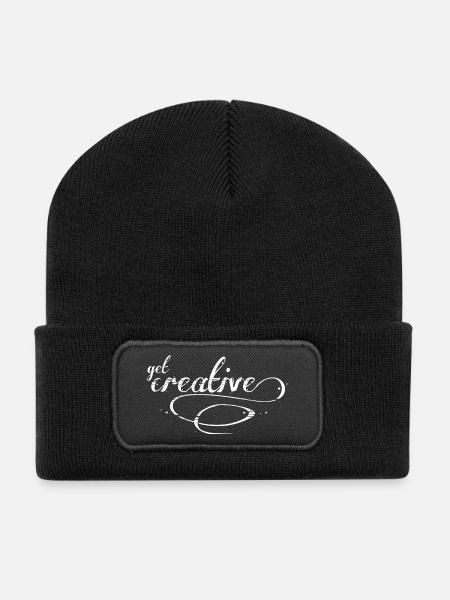 get creative - Recycelte Patch Beanie - Schwarz