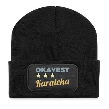 Okayest Karateka - Recycelte Patch Beanie - Schwarz - Vorne