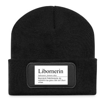 libornerin - Recycelte Patch Beanie - Schwarz - Vorne