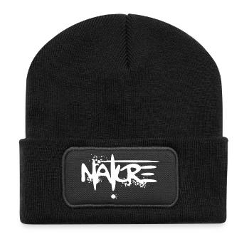 Nature Graffiti Police Logo Icône Icône extérieure - Beanie recyclé à patch - noir - Devant