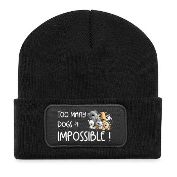 Caca de chien Pack de chien Trop de chiens disant - Beanie recyclé à patch - noir - Devant