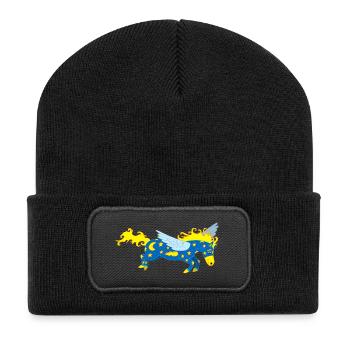 Pegasus Horse - Recycled Patch Beanie - black - Front