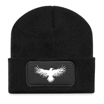 Le vol du corbeau blanc - Beanie recyclé à patch - noir - Devant