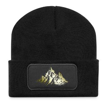 Mountains Alps Mountains - Recycled Patch Beanie - black - Front