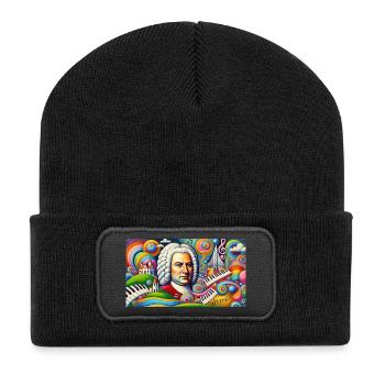 Johann Sebastian Bach: Portrait in modern painting style - Recycled Patch Beanie - black - Front