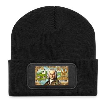 Johann Sebastian Bach: Portrait in modern painting style - Recycled Patch Beanie - black - Front