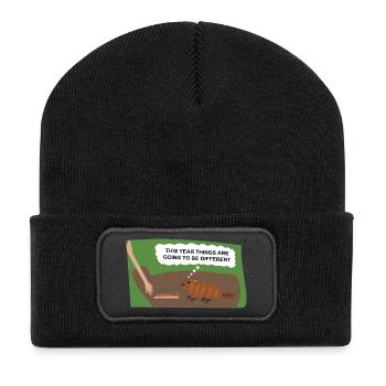 Evil Groundhog Gets Revenge - Recycled Patch Beanie - black - Front