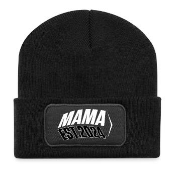 MAMA Shirt Est.2024 - Recycelte Patch Beanie - Schwarz - Vorne