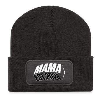 MAMA Shirt Est.2024 - Recycelte Patch Beanie - Dunkelgrau - Vorne