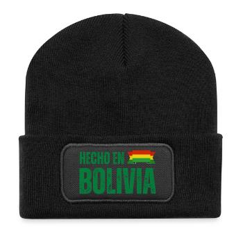 Made in Bolivia, Bolivian pride - Recycled Patch Beanie - black - Front